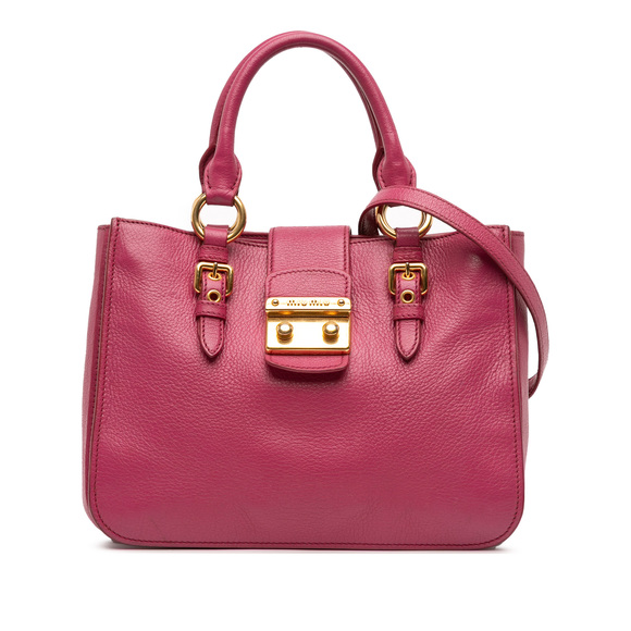 Pre-Loved Miu Miu Goatskin Madras Satchel - Picture 1 of 8